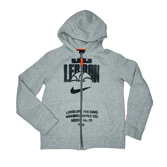 Nike Shirts Tops Nike Youth Lebron Gray Hoodie Zip Front